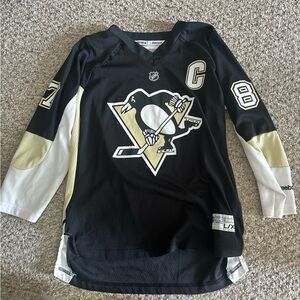 Reebok Kids Black, White, and Gold Hockey Jersey